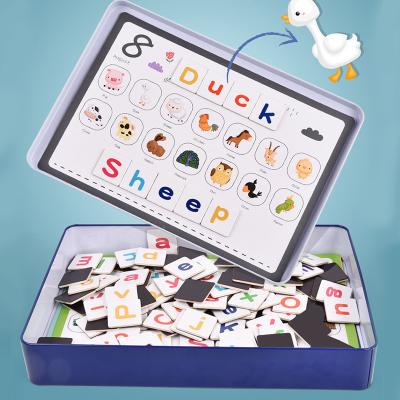 China Charm Montessori Letter Handmade Wooden Toys Alphabet Jigsaw Puzzle Word Game Baby Early Learning Preschool Educational Toys For Children for sale