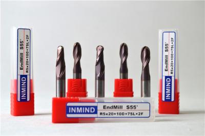 China Grinding Solid Carbide Ball Nose End Mill For Stainless Steel , Standard Length for sale