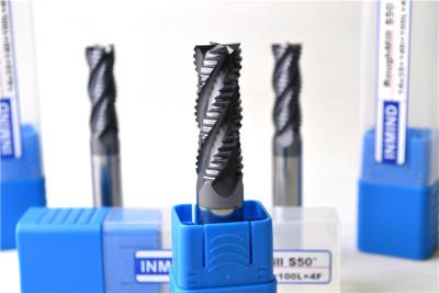 China Custom TiAlN Coated Standard Solid Carbide End Mills Cutter , Roughing End Mill HRC55 for sale