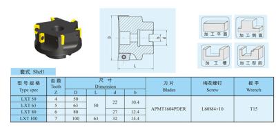 China APMT1604 High Helix End Milling Holder Sheath Mode from 50mm to 100mm for sale