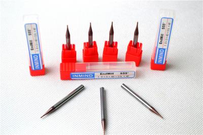 China Two flute HRC60 Micro End Mills Micro Size HRC55 Cutter , 0.3mm to 0.9mm for sale