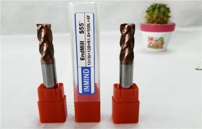 China CNC 2 Flute Solid Carbide Tapered End Mills , TIALN Coated Long Neck Flat End Mil for sale