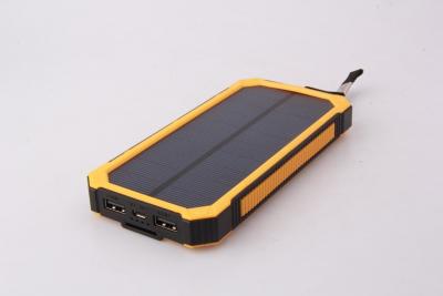 China Hot Selling Dual USB Good Quality 10000mAh Solar Power Bank Charger with 6 LED Lights for sale