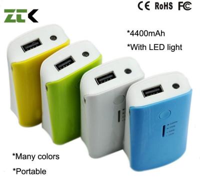 China Mobile Phone / Ipad Tube Portable Power Bank 4400mAh With LED Light for sale