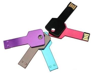 China 128GB Key Shape Metal USB Flash Drive With Red , Pink , Green , Silver , Black for sale