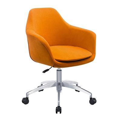 China Adjustable Swivel Orange Modern Fabric Reception Chair Material (Height) Color Detachable Office Chair for sale