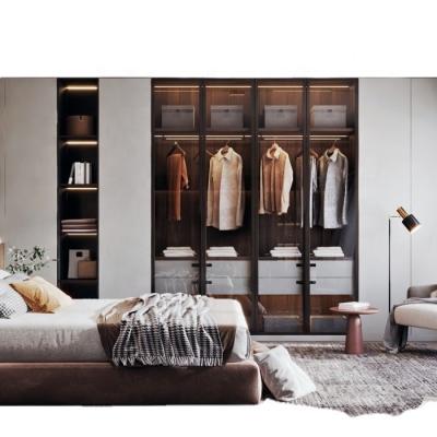 China Wholesale Custom Modern Bedroom High Quality Modern Bedroom Closet Wooden Walk In Wardrobe Professional Manufacturer Made in China for sale