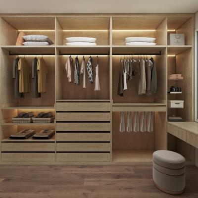 China 2022 Modern New Design Luxury Customized Closet With Light Open Walk In Closet for sale