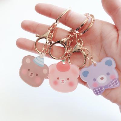 China Fashional Souvenir Gifts Custom HGolographic Printing Double Sided Acrylic Key Chain Hanging Ornaments for sale