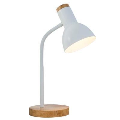 China Modern Design Adjustable Angle Iron Shade Study Led Living Room Wood Table Lamp Green Pink Yellow Office Desk Lamp e27 for sale