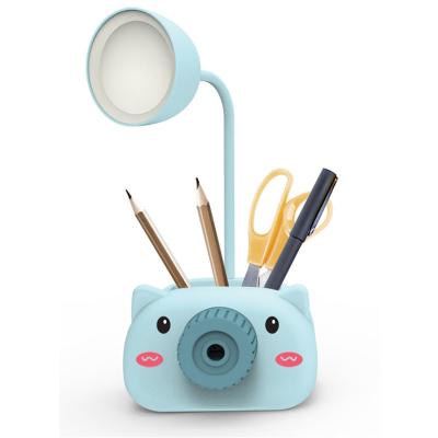 China Wholesale Modern Cartoon Led Table Lamp 3 In 1 Pencil Sharpener USB Rechargeable Adjustable Angle Led Desk Lamp Cheap Gift For Kids for sale