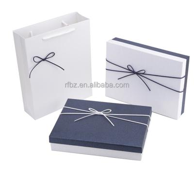 China Hot Selling Blue White Biodegradable Size Suit Gift Box Scarf Shirt Packaging Box for sale