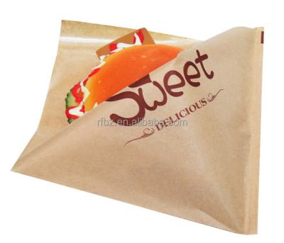 China Recyclable Bread Sandwiches Kraft Paper Baking Bag Puffs Oil Packed Paper Bag for sale