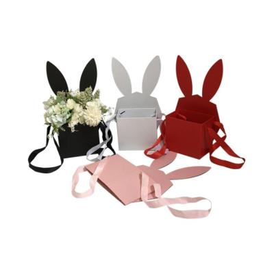 China Biodegradable Foldable Flower Box Rabbit Gift Flower Foldable Paper Box for sale