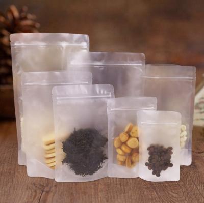 China BIODEGRADABLE Clear Zipper Package Bag Nut Food Holder Plastic Bag Candy Top Frosted Sealing Bag for sale