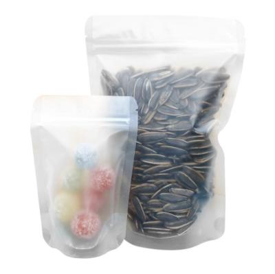 China BIODEGRADABLE Clear Zipper Package Bag Coffee Bean Holder Top Frosted Spicy Plastic Bag for sale