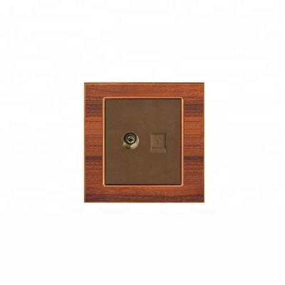 China SOYI rj11 rj45 security tv telephone and computer network socket metal mirror panel wooden factory price for sale