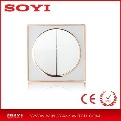 China Popular Selling PC Material Acrylic White Round Electrical Panel (86*86) 2gang 1way Wall Swith And Socket for sale