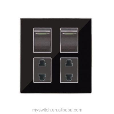 China 2018 New Design Black Mirror Acrylic Panel 2 Panel 2 Strip 2 PC Material 86 x 86 Socket Factory for sale