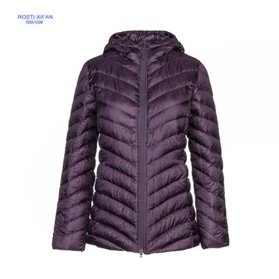 China Viable Brand New Ladies Purple Color Women's Winter Striper Jacket for sale