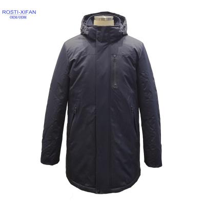 China Men's Duck Down Winter Textile Outdoor Jacket QUICK DRY Parka With Detachable Hood for sale