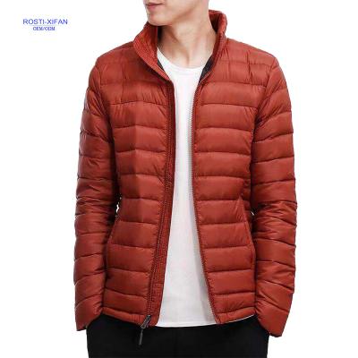 China Anti-shrink Men's Orange Padded Jacket For Spring Autumn Winter Western Basic Style for sale