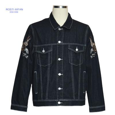 China 2021 Autumn Fashional Spring Viable Men's Denim Embroidery Jacket In Black for sale