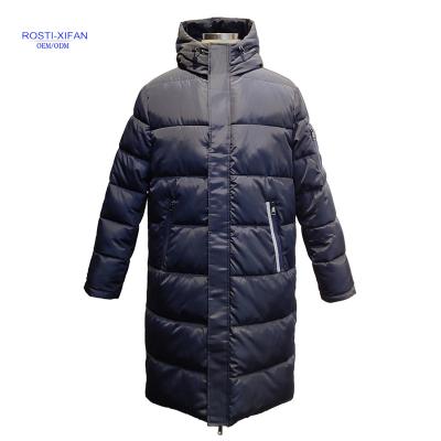 China Artificial Anti-wrinkle Men Down Puffy Coat Even With Hood for sale