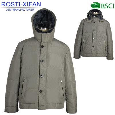 China Breathable Heavy Collar Padded Faux Fur Outerwear Men Down Anorak Plus Size Jacket for sale