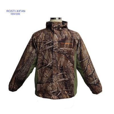 China New Style Outdoor Waterproof Soft Shell Hunting Camo Jacket With Hood Breathable for sale