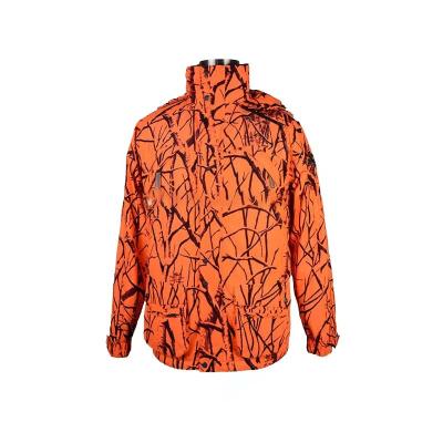 China Fashion Men's Breathable Outdoor Waterproof Clothing Printed Jacket Hunting Jacket With Big Pockets Dark Orange Color for sale