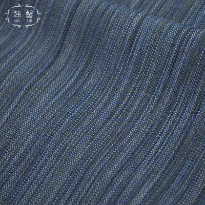 China Blue Lake Suit Wool Stain Vertical Stripe Spring Fabric in Fall Dimensional Worsted Fabric and Pants Jacket & Pants for sale