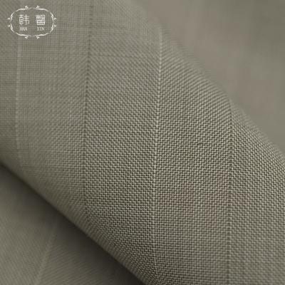 China ONE SIZE Worsted Woolen Vertical Stripe Silk Blended Fabric Men and Women Springs and Fall Suit Fabric for sale