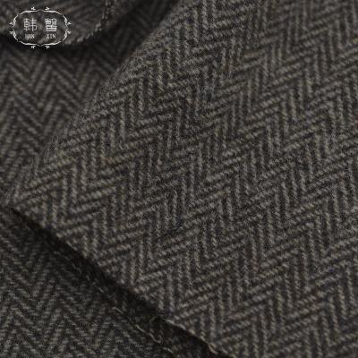 China Viable stain, thick double-sided overcoat, wool wool, 775g black herringbone fall and winter camelfabric coat skirt for sale