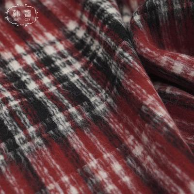 China Viable Mohair 555g Stain Woolen Plaid Changshun Wool, Autumn And Winter Men's And Women's Coats Woolen Fabrics for sale