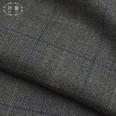 China 100% Worsted Wool Viable Plaid Fabric, Dark Gray Herringbone Plaid Jacket Suit Fabric, Spring and Fall Wool for sale