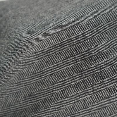 China Herringbone Spring Cloth Clothing Fabric Semi-worsted Pattern Stain Gray Stain Viable Black And Autumn Coat 100% Wool for sale