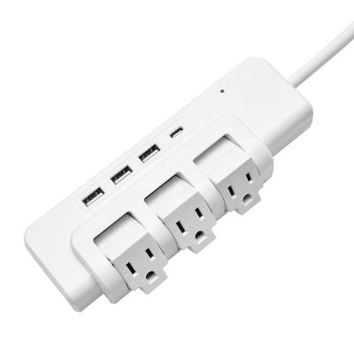 China Easy Installation US 3 Outlets 4 USB Power Strip With Surge Protection 1020J for sale