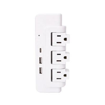 China Easy Installation 3 Outlet Cover Usb Surge Protector Us Eu Extension Socket 1 Type C for sale