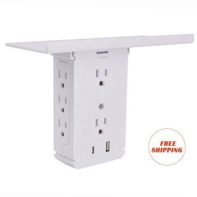 China US Warehouse Delivery 8 Socket Adapter Universal Free Port Universal USB Charger Multi Port Electric Wall Plate for sale