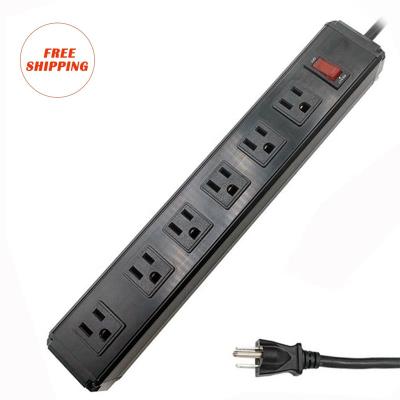 China Easy Installation 6 Outlet Type Aluminum Surge Protector Socket With Master Switch for sale