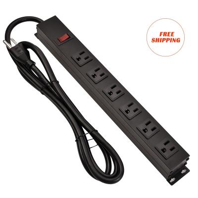 China Residential Outlet 6 / Multi Purpose Us Metal Power Strip Extension Cables Outlet for sale