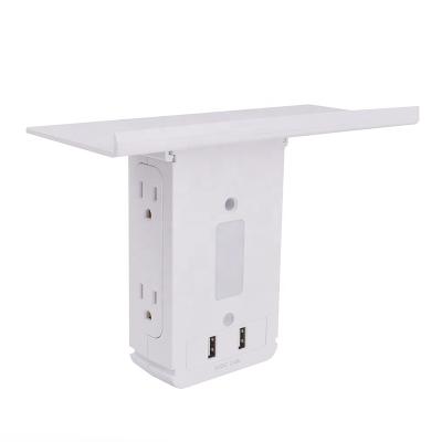 China New Easy Installation US Edited 4 Outlets 2 USB Ports Upgrade Protector Power Socket With Night Light for sale