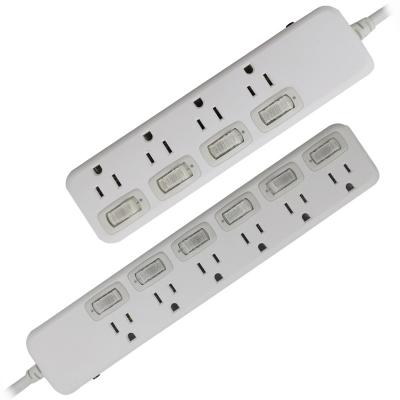 China Residential / General Purpose 5 Way Independent Control 1.8m Outlets Multiple Power Strip Extension Cord Sockets for sale