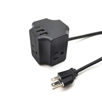 China Multi Residential / Multipurpose Cube Extension Socket Plug Adapter With 3 USB Power Socket Power Strip for sale