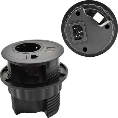 China AC Hole Can Be Rotated 180 Degree CA66 C14 Input Rotating Grommet Power Socket With USB for sale