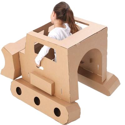 China Creative Store Cardboard Playhouse Toys Kids DIY Dye Portable Assemble Cardboard Imitate Robot/Car For Kids for sale