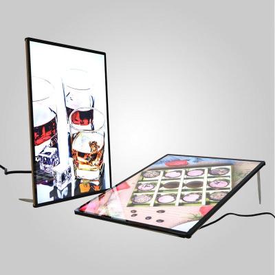 China Tea Shop Store/Milk/Restaurant/Hotel Wall Mount Lighting Boxes Mini Photo Light Box Ultra Thin Light Box for sale