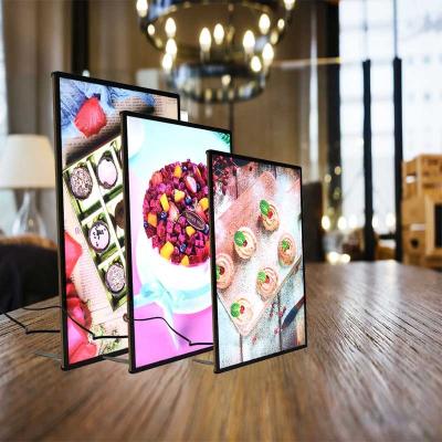 China Store/restaurant/tea hotel store/milk led display frame light box advertising led light box 24 art table light box for sale