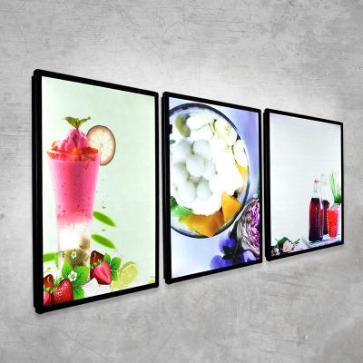 China Exhibition/decoration/advertising led aluminum alloy menu frame led fast food restaur black light menu board led light sign for sale